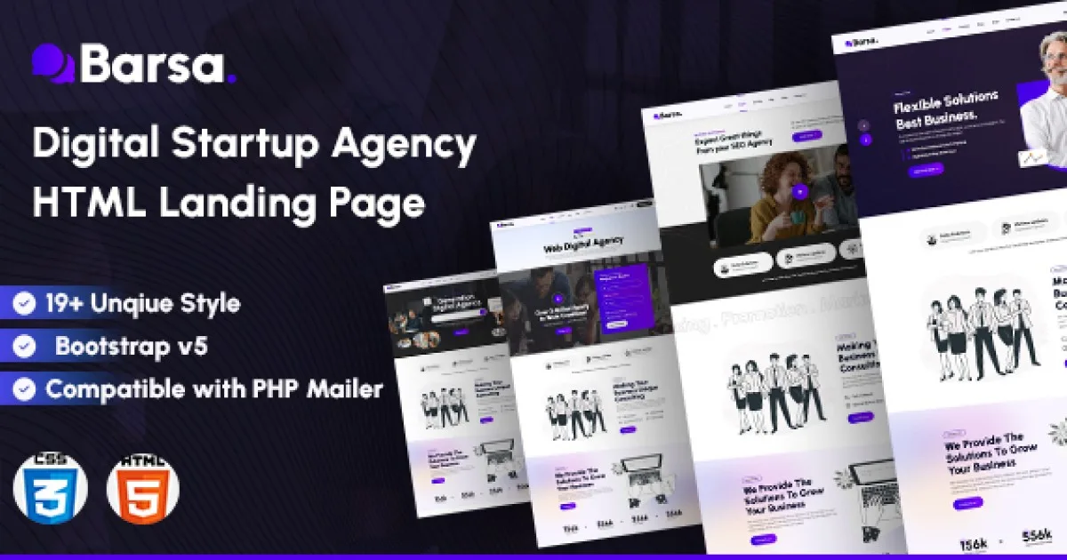 Barsa – Digital Startup Agency HTML Landing Page