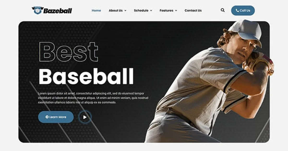 Bazeball – Sports Team Elementor Template Kit