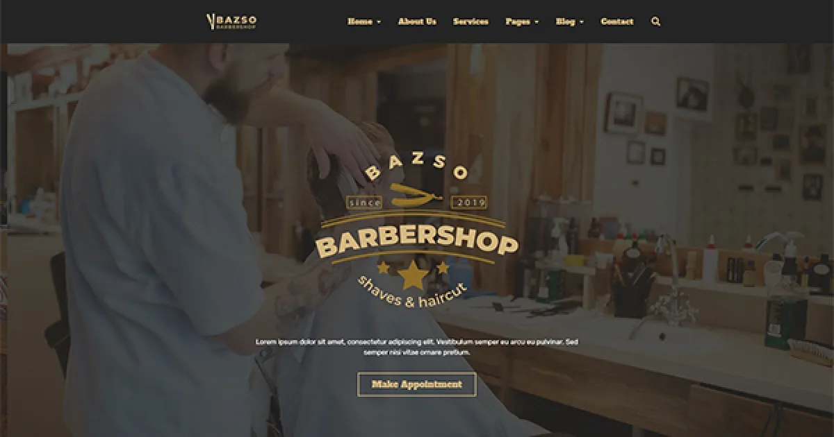 Bazso – Barbershop Elementor Template Kit