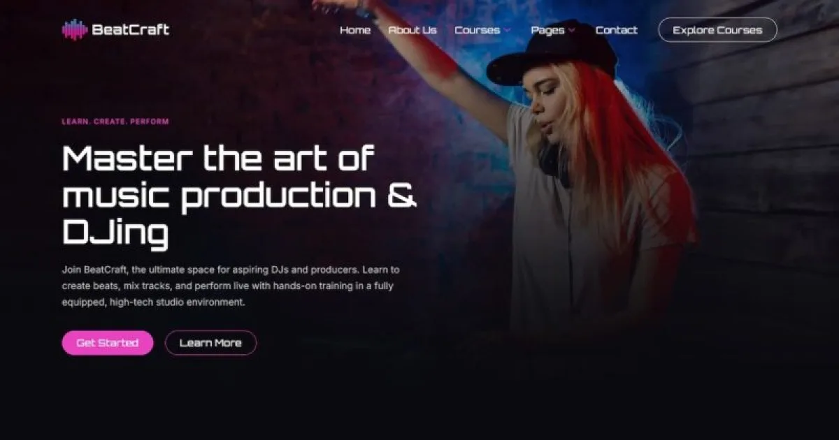 Beatcraft – Music Production & DJ School Elementor Template Kit