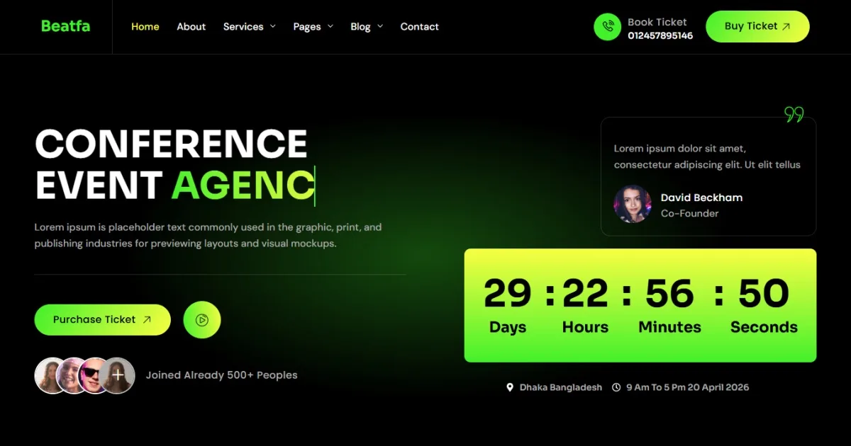 Beatfa – Event & Conference Elementor Template Kit