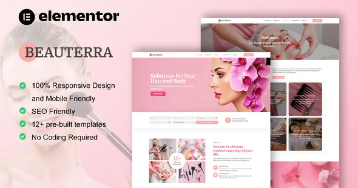 Beauterra – Makeup Artist & Beauty Salon Elementor Pro Template Kit