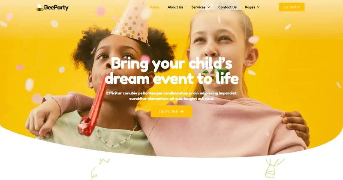BeeParty – Kids Party Planner Elementor Template Kit