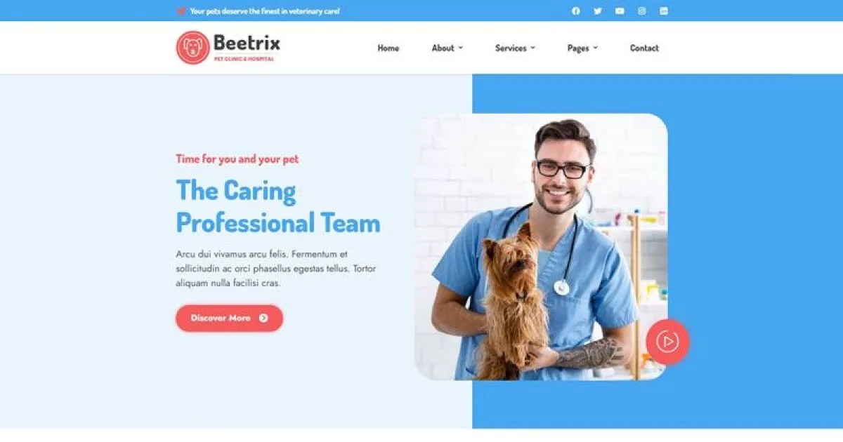 Beetrix – Pet Clinic & Hospital Elementor Template Kit