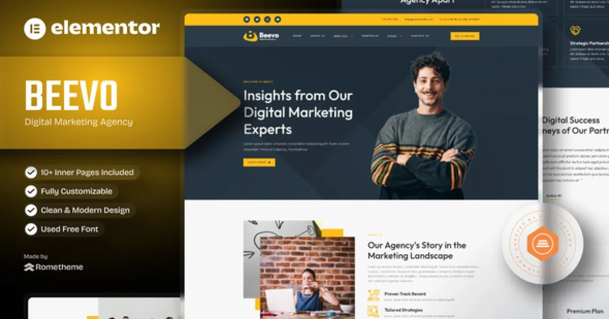 Beevo – Digital Marketing Agency Elementor Template Kit