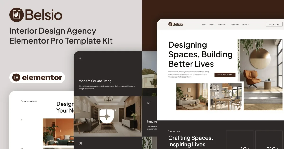 Belsio – Interior Design Agency Elementor Pro Template Kit