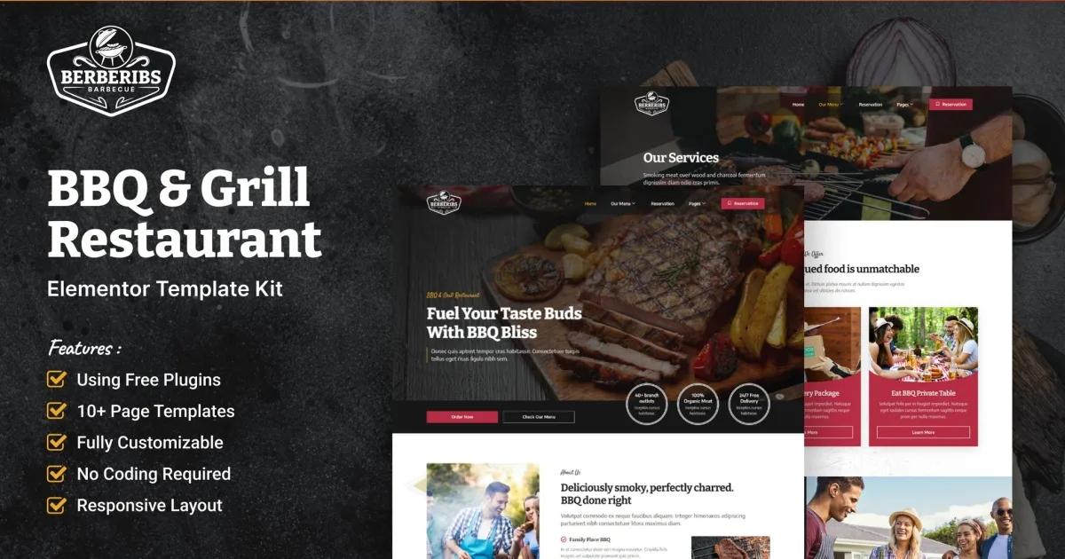 Berberibs – BBQ & Grill Restaurant Elementor Template Kit
