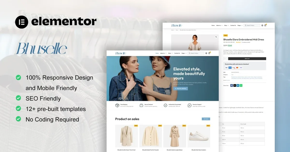 Bhuselle – WooCommerce Fashion Store Elementor Template Kit