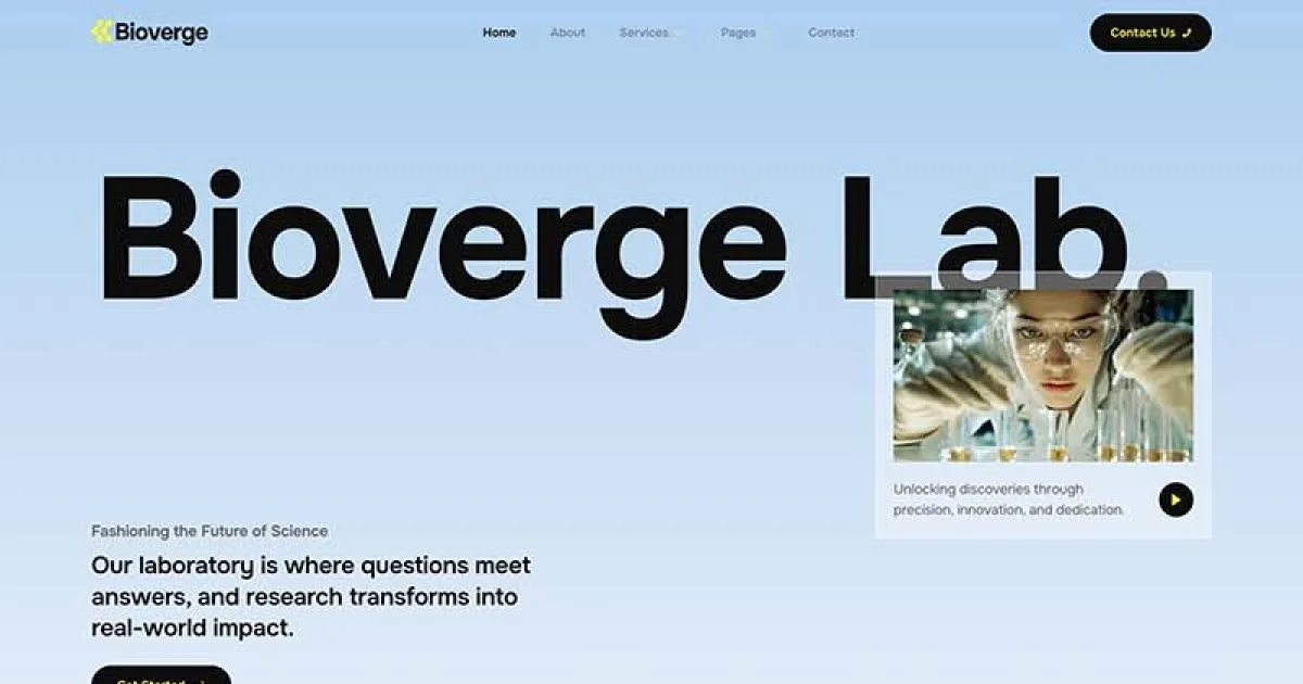 Bioverge – Science Research & Laboratory Elementor Template Kit