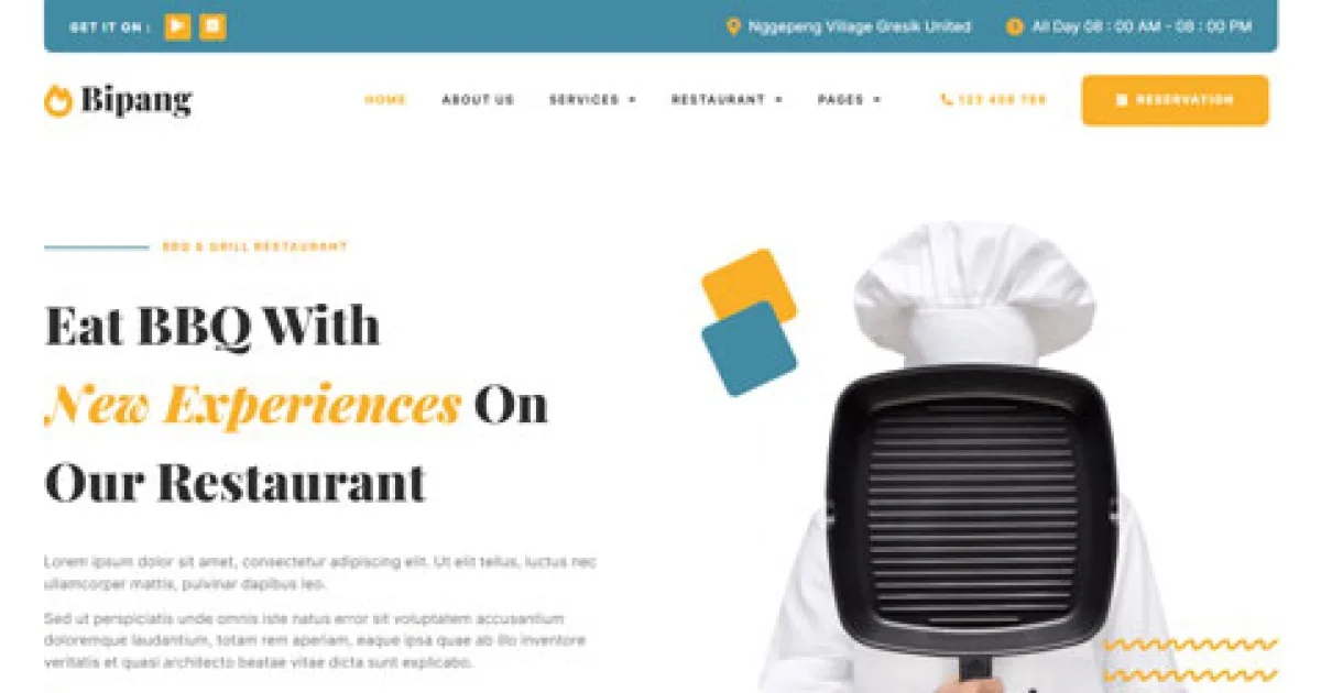 Bipang – BBQ & Grill Restaurant Elementor Template Kit