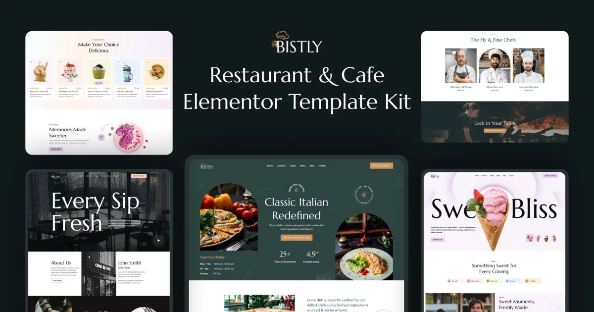 Bistly – Restaurant & Cafe Elementor Template Kit