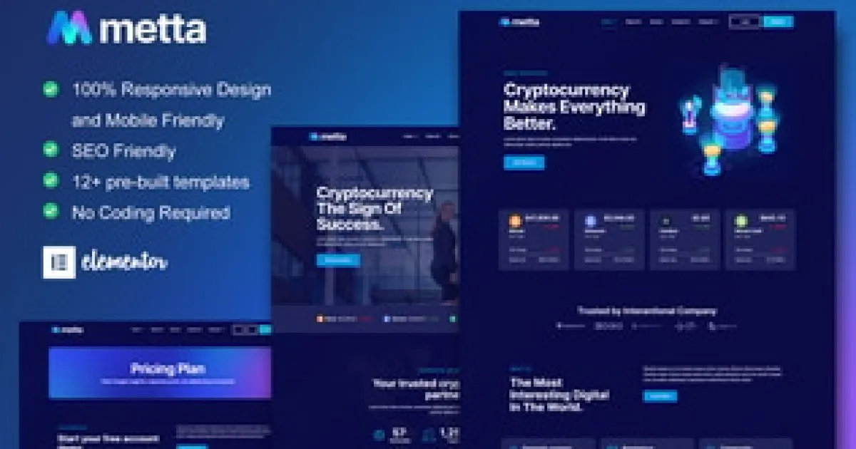 BITCO – Bitcoin and Cryptocurrency Elementor Template Kit