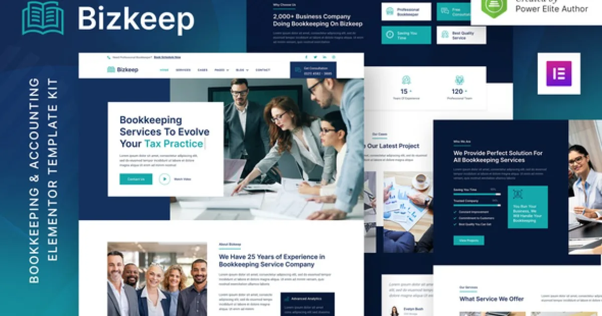 Bizkeep – Bookkeeping & Accounting Service Elementor Template Kit