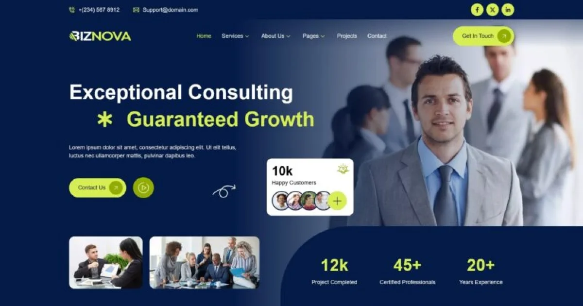 BizNova– Business Consulting Elementor Template Kit