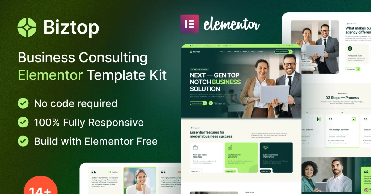 Biztop — Business Consulting Elementor Template Kit