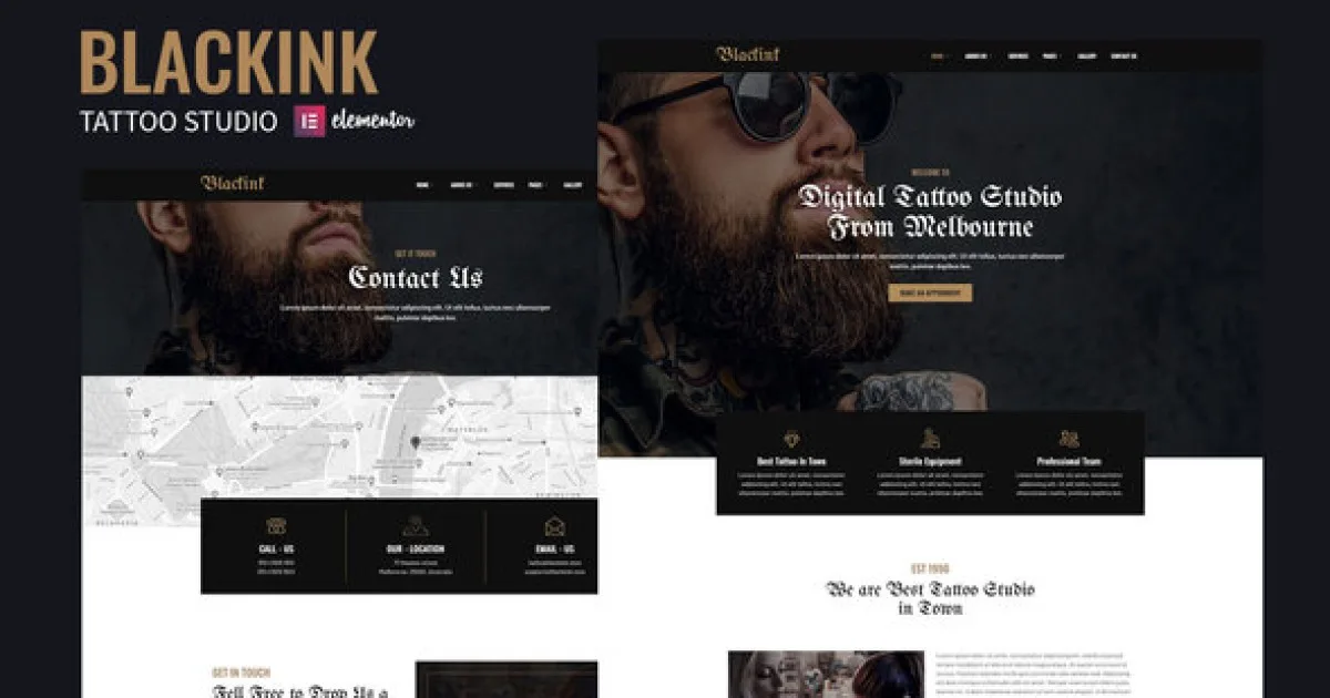 Blackink – Tattoo Studio Elementor Template Kit