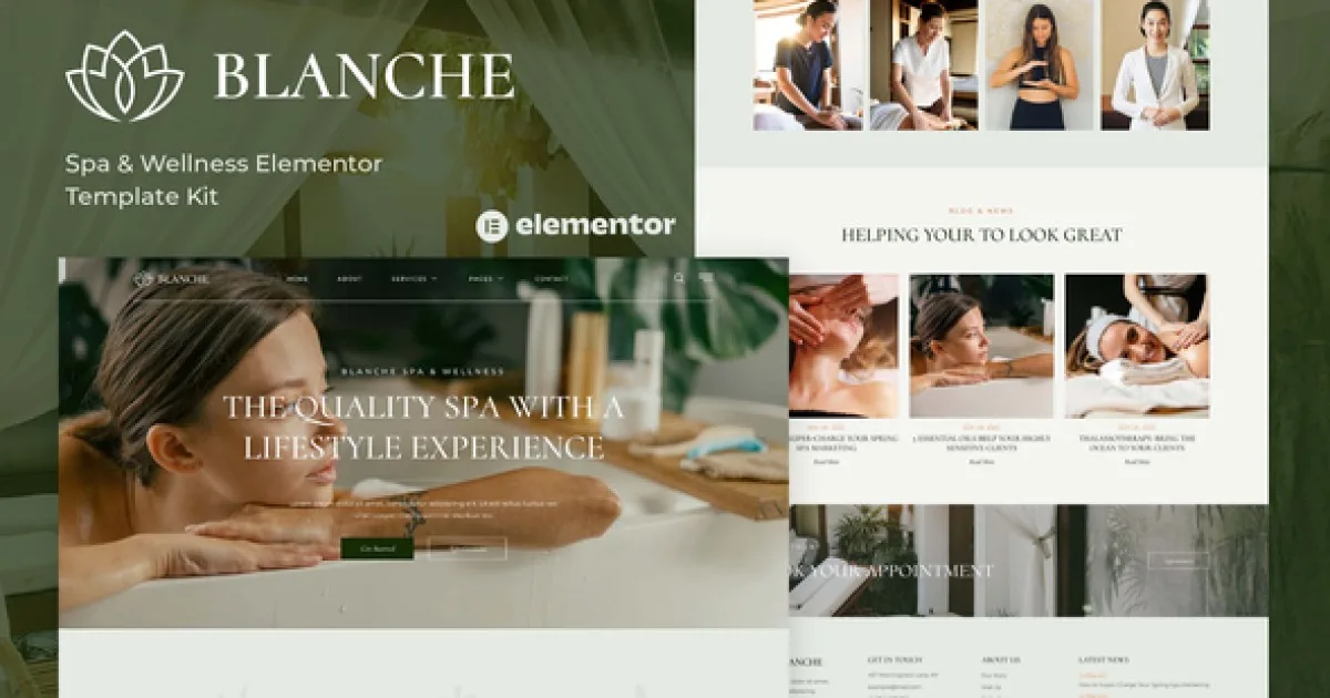 Blanche – Spa & Wellness Elementor Template Kit