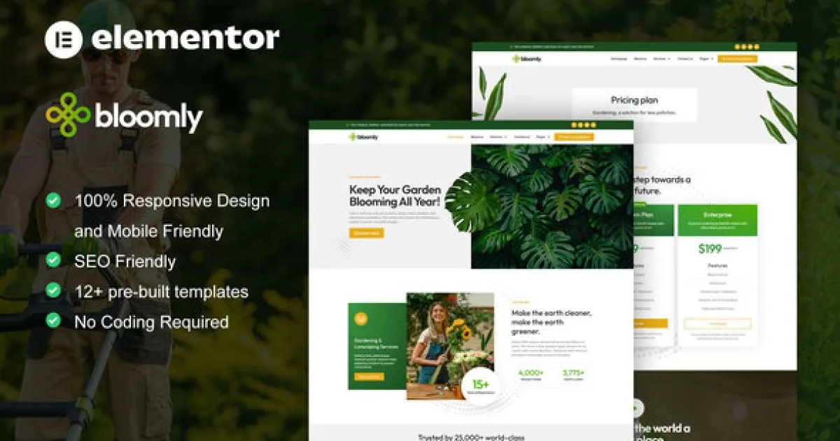 Bloomly – Landscape & Gardening Service Elementor Pro Template Kit
