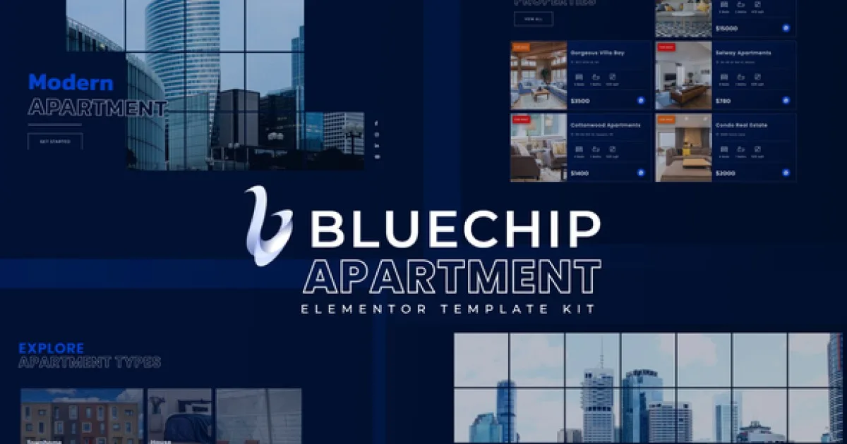 Bluechip – Apartment & Property Elementor Template Kit - Official Release Preview