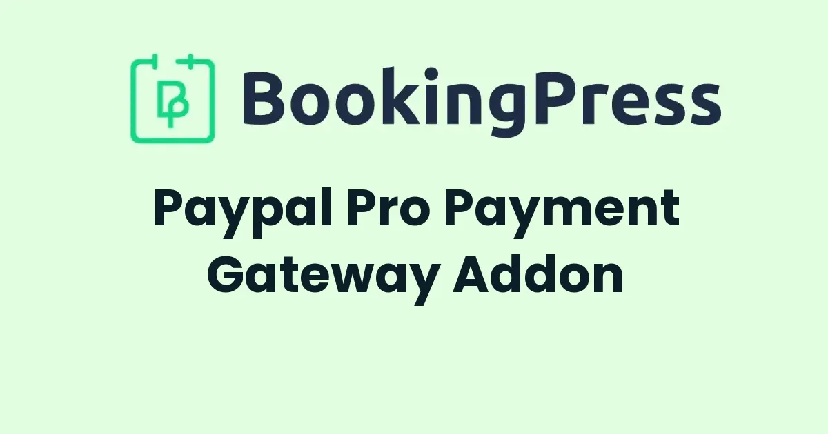 BookingPress Paypal Pro Payment Gateway Addon