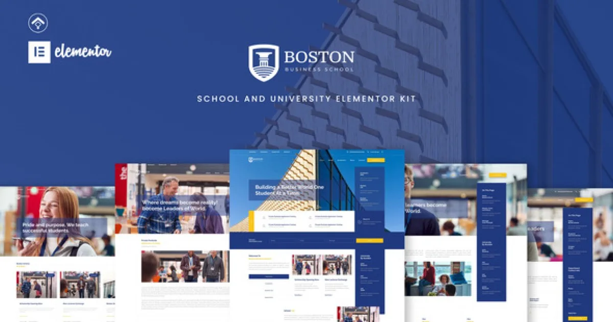 Boston – School & University Elementor Template Kit - Official Release Preview