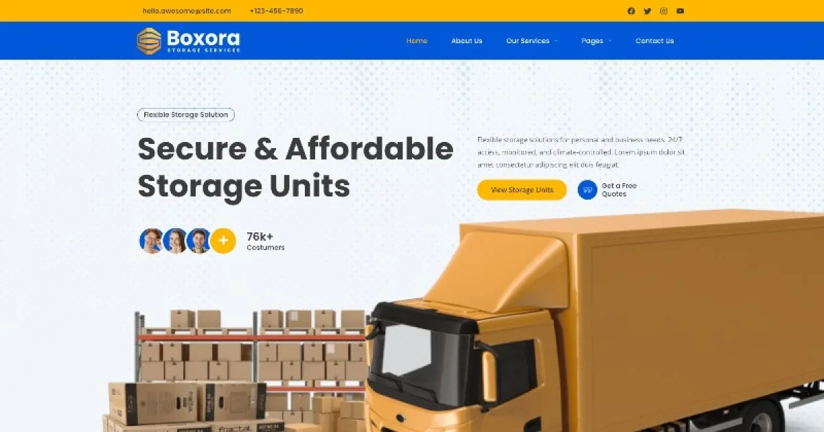 Boxora – Storage Service Elementor Template Kit
