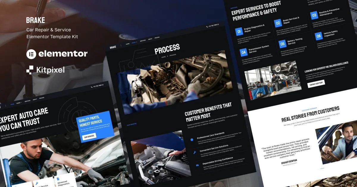 Brake – Car Repair & Auto Service Elementor Template Kit
