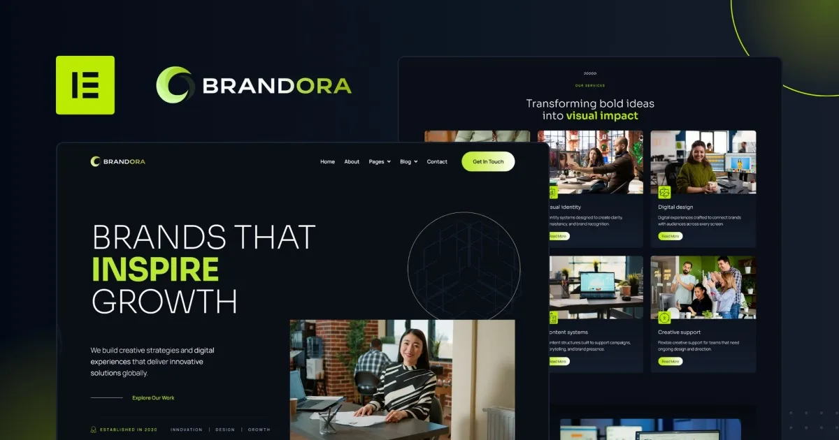 Brandora – Creative Agency Elementor Pro Template Kit