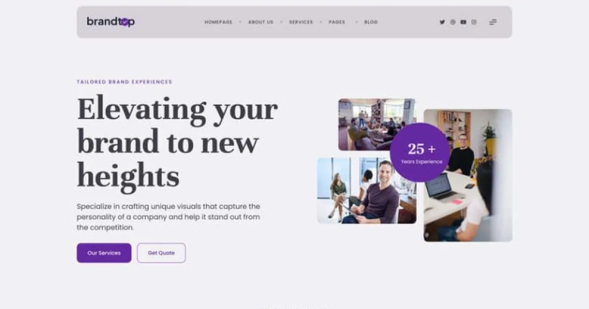Brandtop – Branding Solution & Advertising Elementor Template Kit