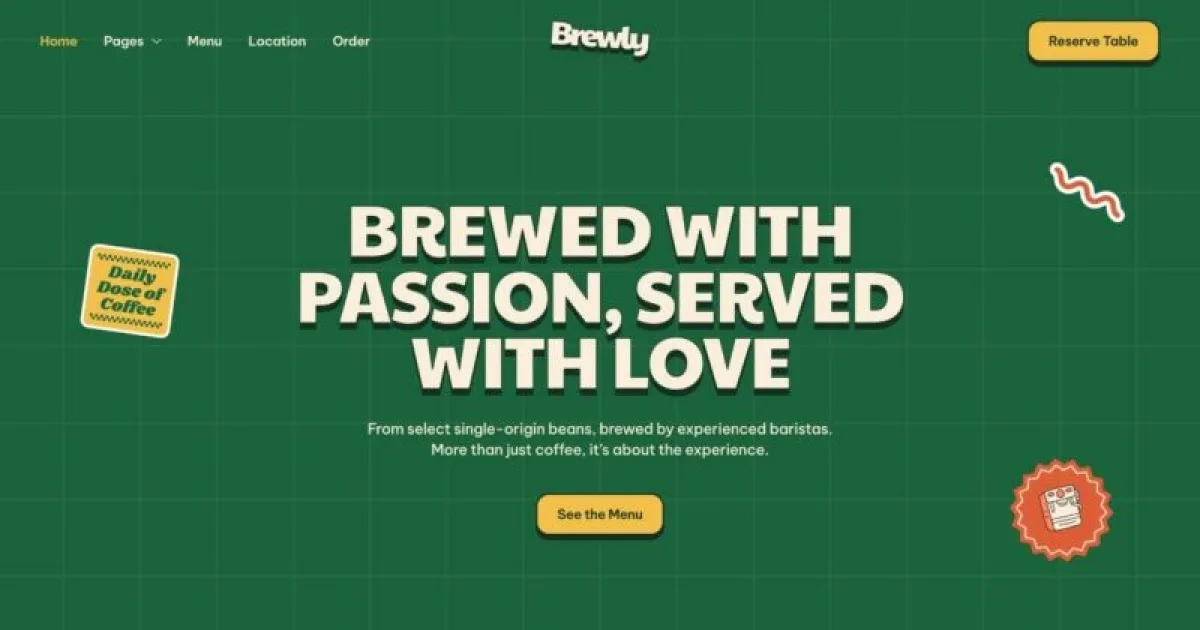 Brewly – Coffee Shop & Cafe Elementor Template Kit