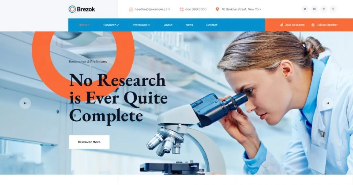Brezok – Academic Research & STEM Elementor Template Kit