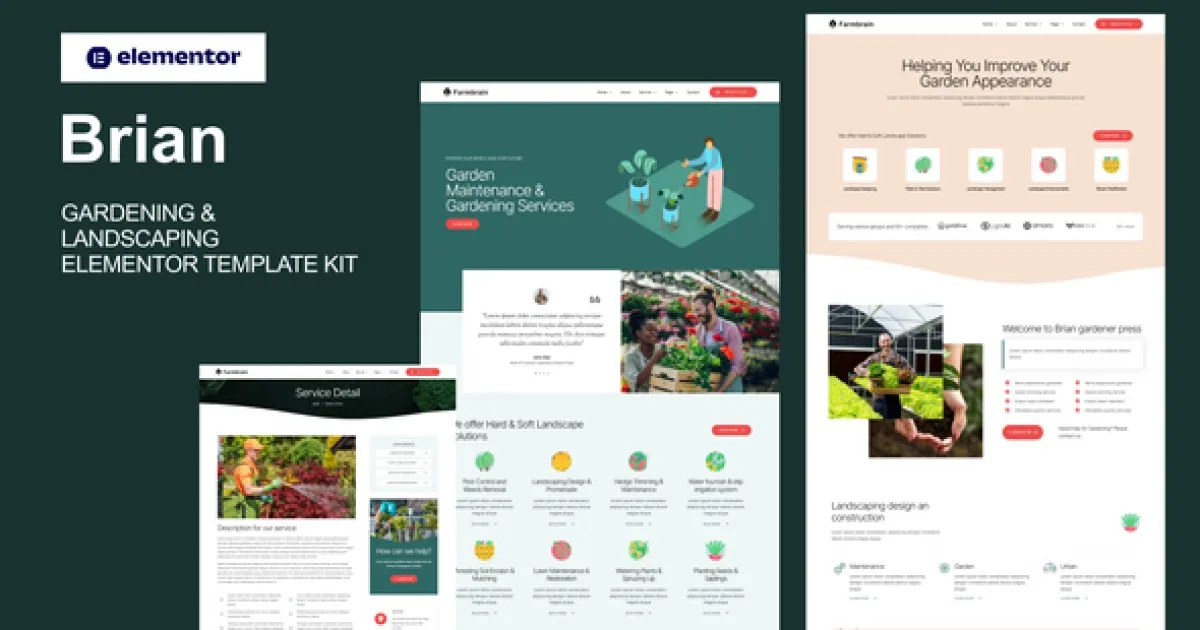 Brian – Gardening & Landscaping Elementor Template Kit - Official Release Preview