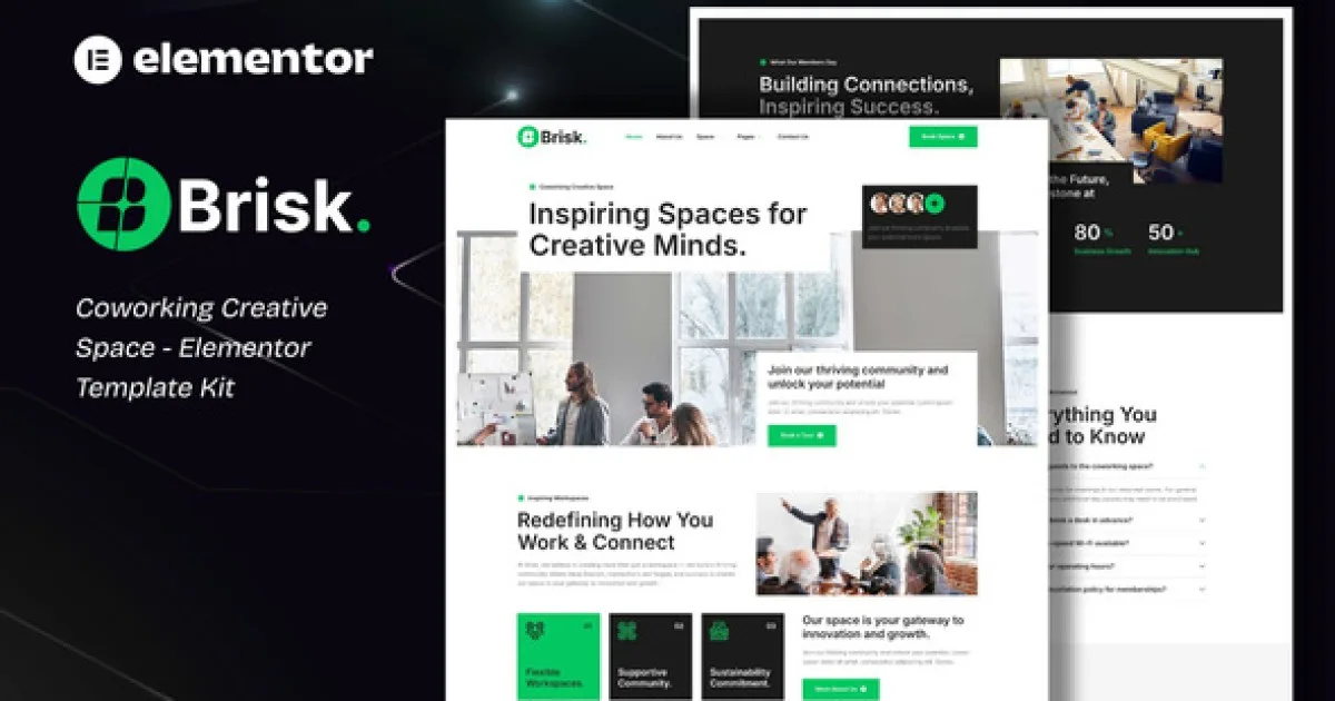 Brisk – Coworking Creative Space Template Kit