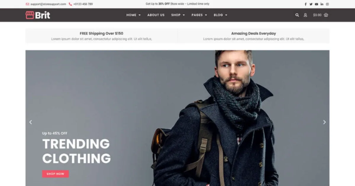 Brit – WooCommerce Elementor Pro Template Kit