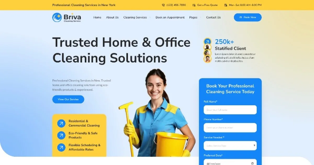 Briva – Cleaning Services Elementor Template Kit
