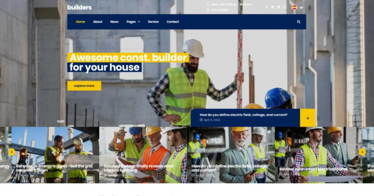 Builders – Construction Elementor Pro Template Kit