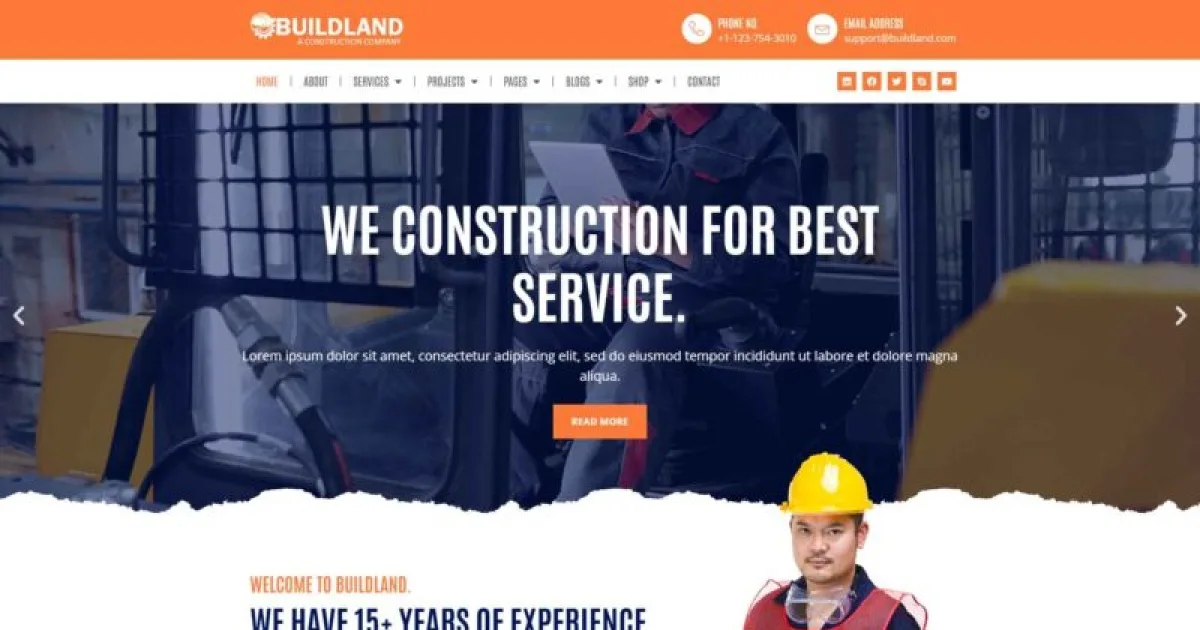 Buildland – Construction Business Elementor Template Kit