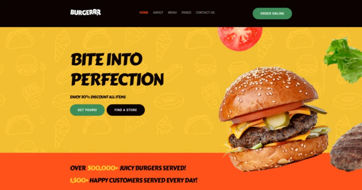 Burgerr – Fast Food Restaurant Template Kit