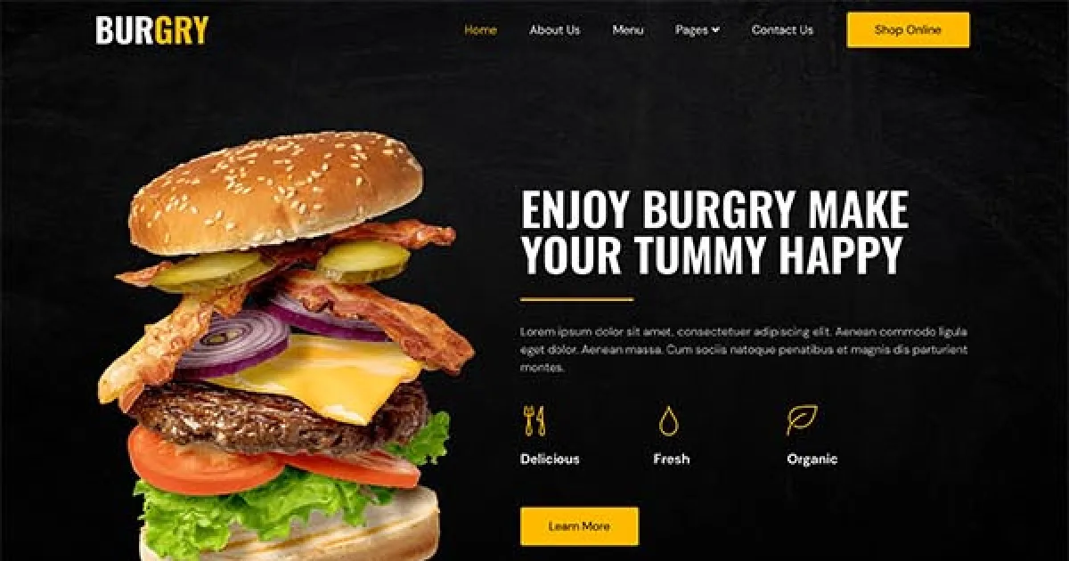 Burgry – Burger & Fast Food Restaurant Elementor Template Kit