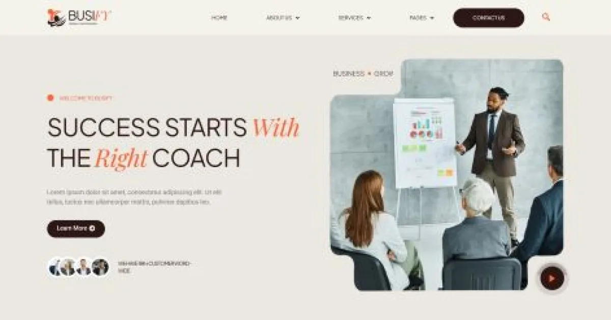 Busify – Business Coach Elementor Template Kit