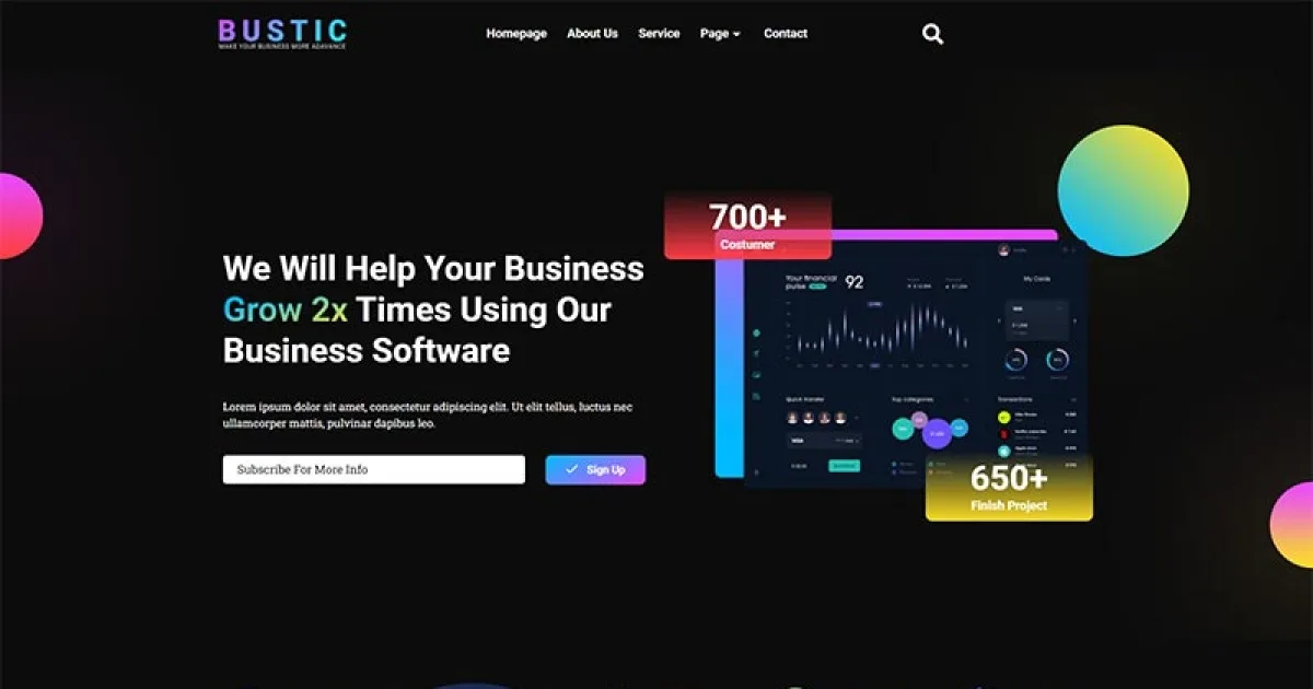 Bustic – Tech Software Company Elementor Template Kit