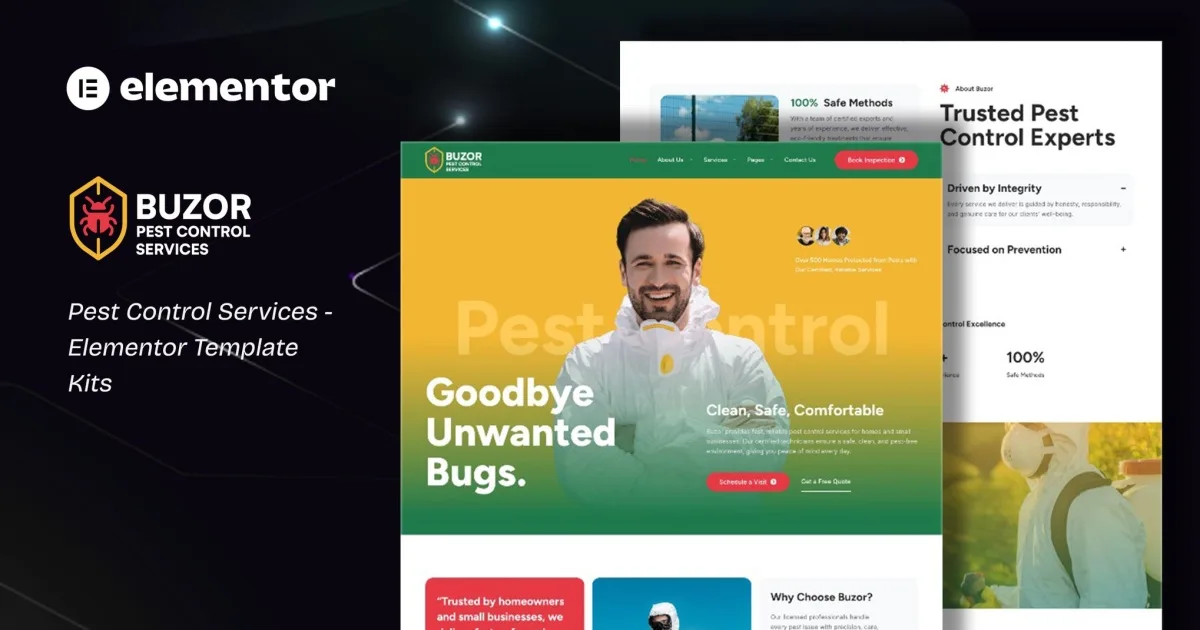 Buzor – Pest Control Services Elementor Template Kit