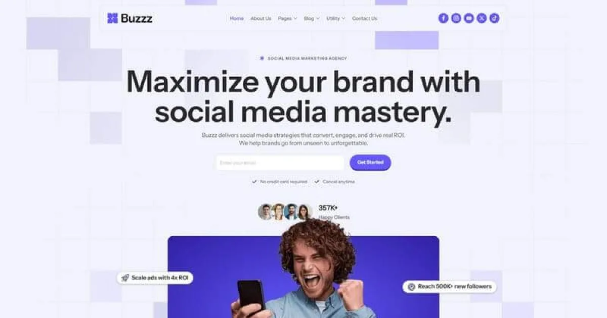 Buzzz – Social Media Marketing Agency Elementor Template Kit
