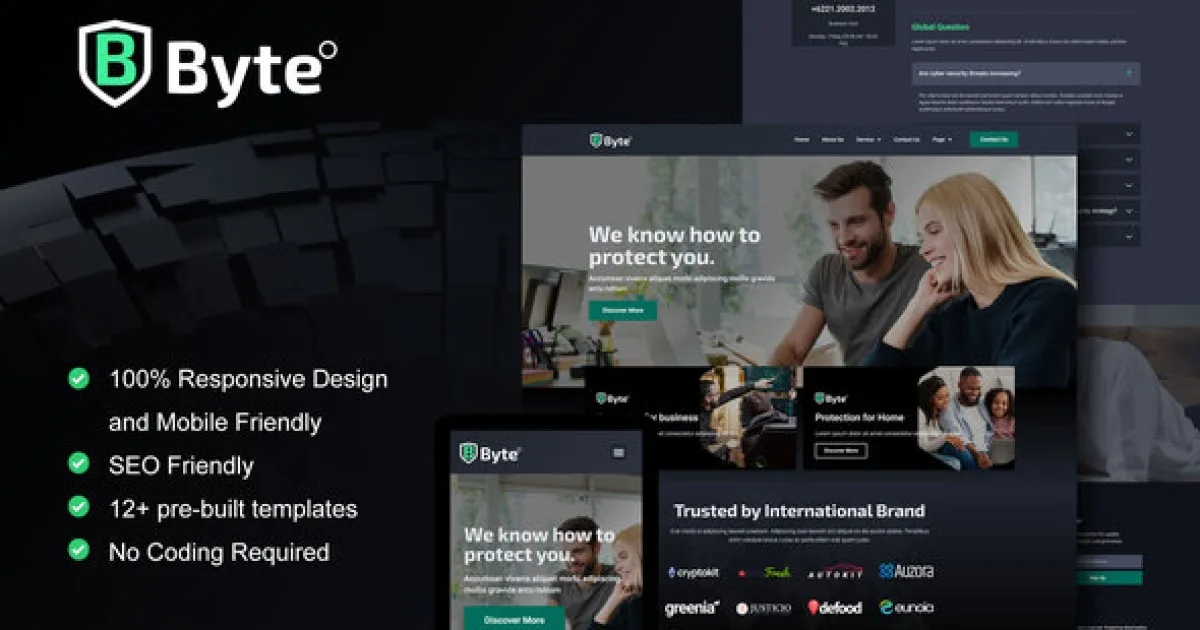 Byte – Cyber Security Business Elementor Template Kit - Official Release Preview