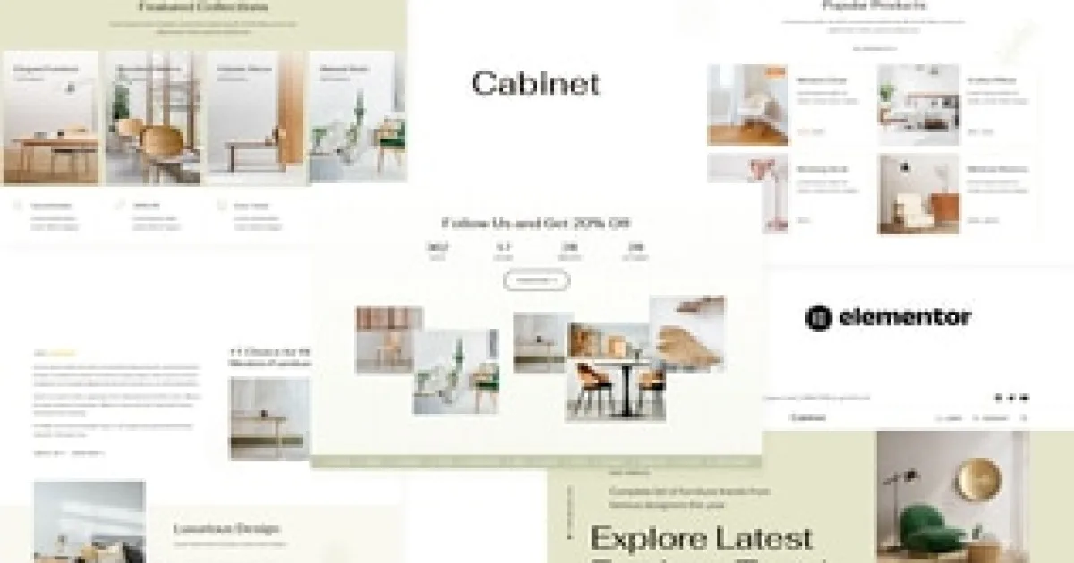 Cabinet Furniture Store Elementor Template Kit