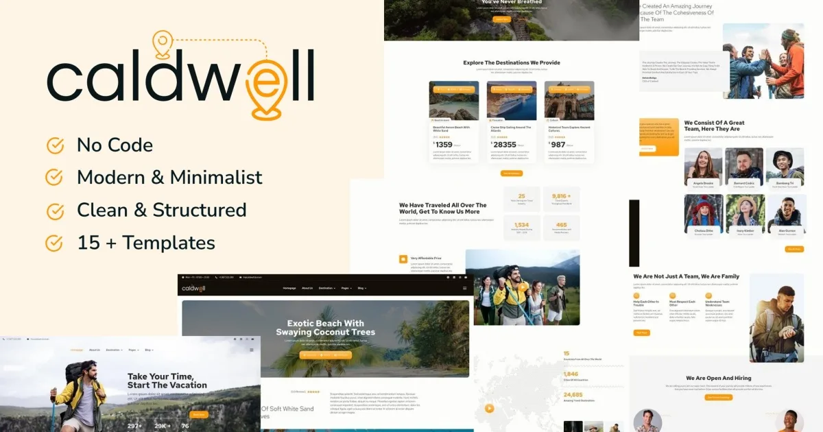 Caldwell Tour & Travel Elementor Pro Template Kit
