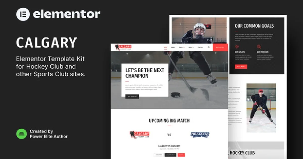 Calgary – Hockey Team & Sports Club Elementor Template Kit
