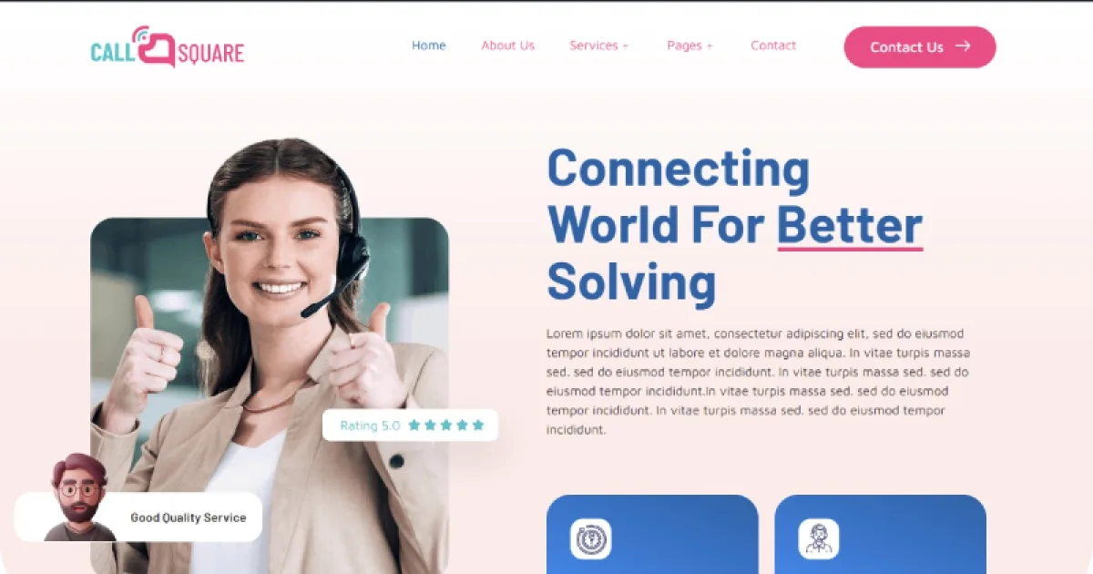 Call Square – Call Center & Support Company Elementor Template Kit