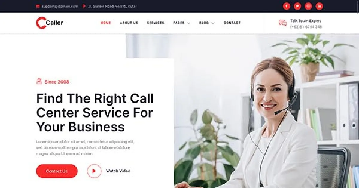 Callerr – Call Center Service & Telemarketing Elementor Template Kit