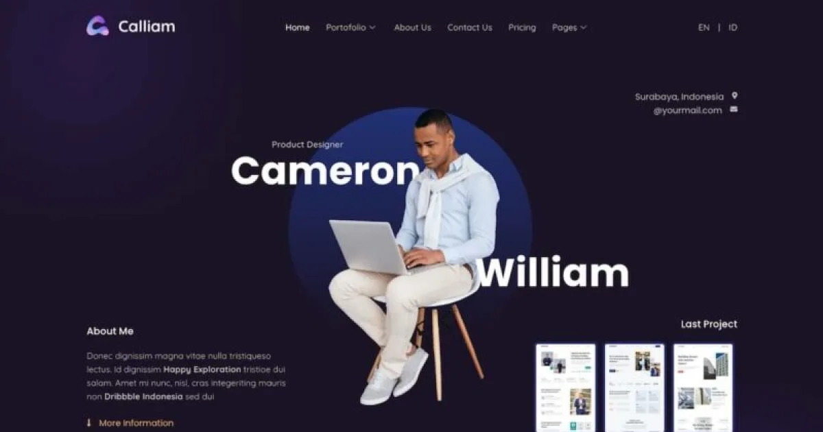 Calliam – Creative CV Elementor Template Kit